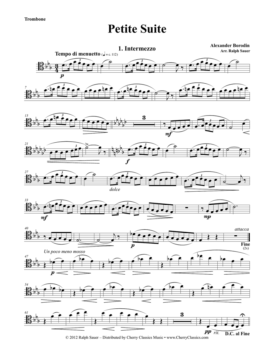 Petite Suite for Trombone and Piano Piano Accompaniment scores gallery preview page 2