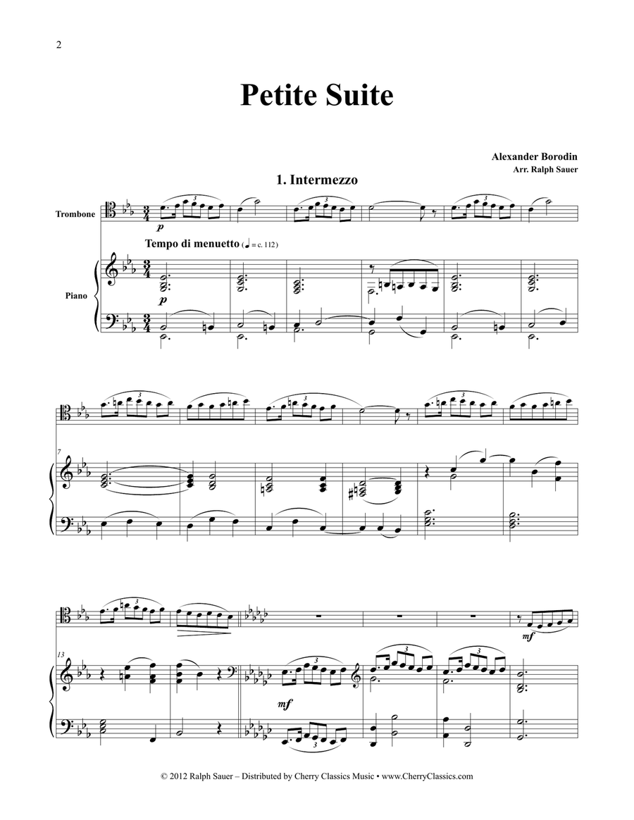 Petite Suite for Trombone and Piano Piano Accompaniment scores gallery preview page 5