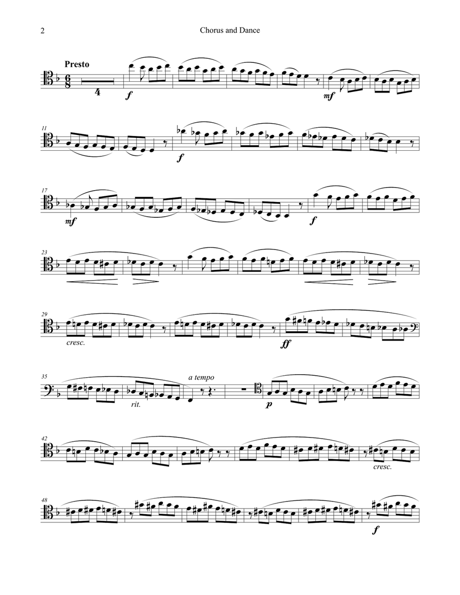 Chorus and Dance of the Polovetsian Maidens from Prince Igor for Trombone and Piano Choir scores gallery preview page 3