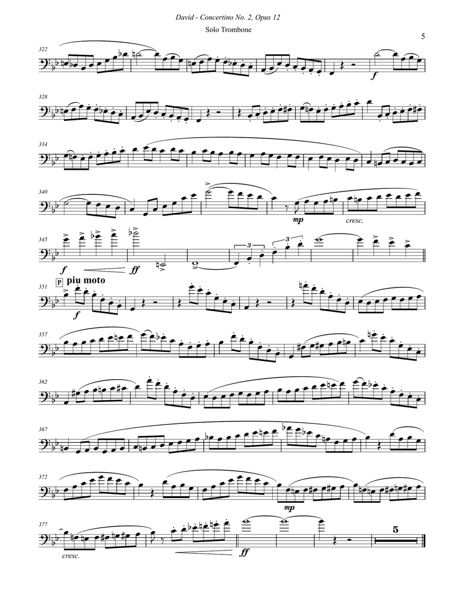 Concertino No. 2 in B-flat for Trombone and Piano Piano Accompaniment scores gallery preview page 3