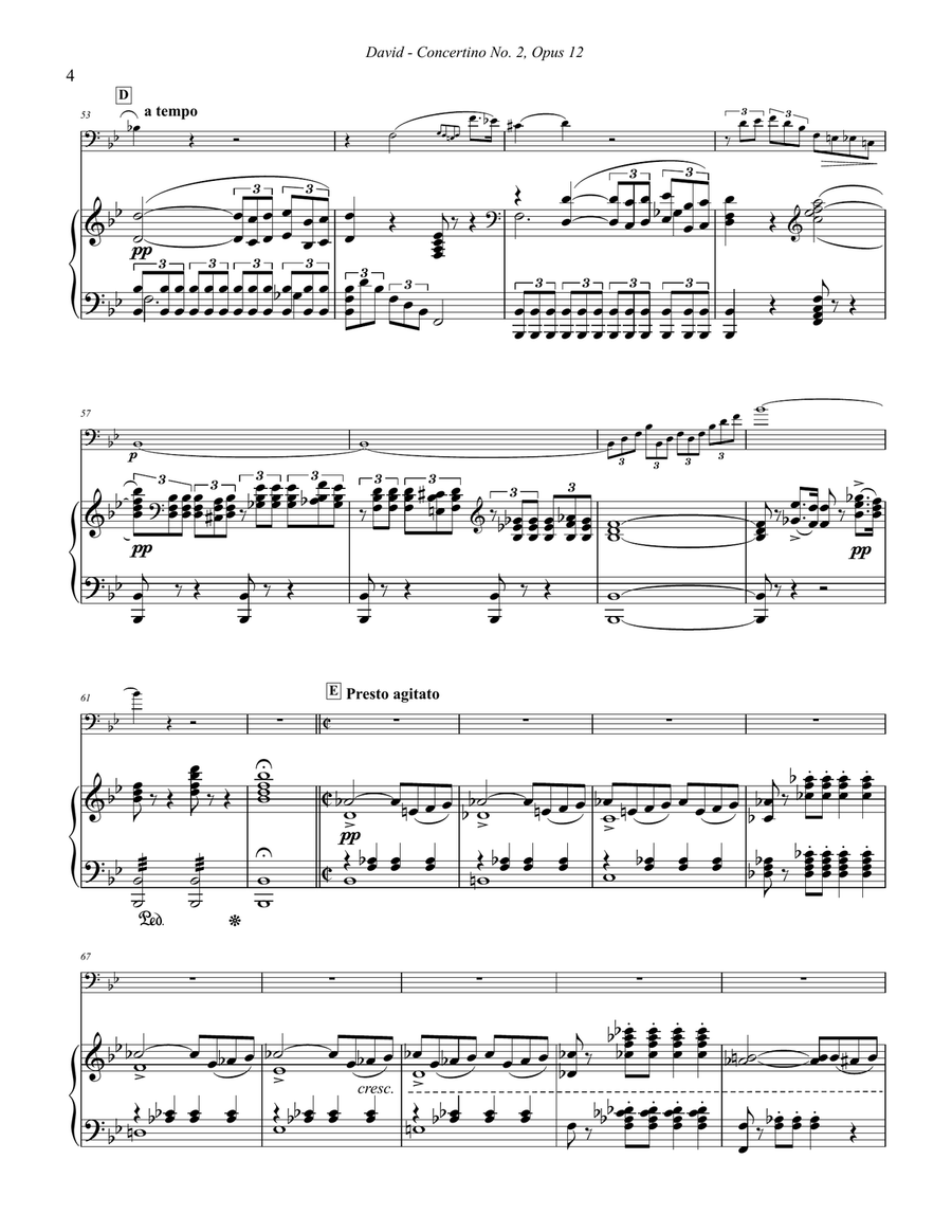 Concertino No. 2 in B-flat for Trombone and Piano Piano Accompaniment scores gallery preview page 5