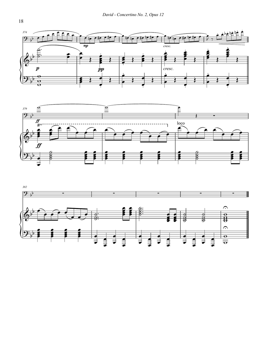 Concertino No. 2 in B-flat for Trombone and Piano Piano Accompaniment scores gallery preview page 7