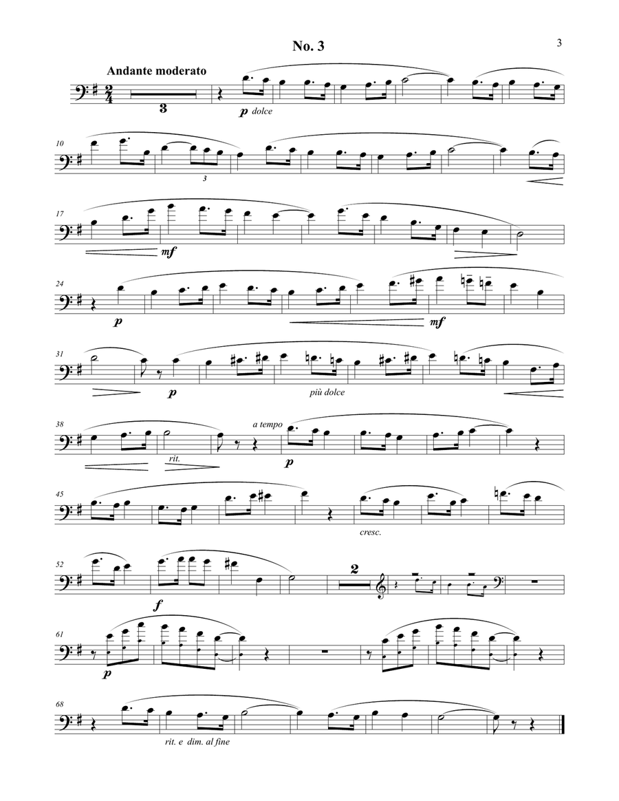 Three Romances Without Words Opus 17 for Euphonium and Piano Euphonium scores gallery preview page 3