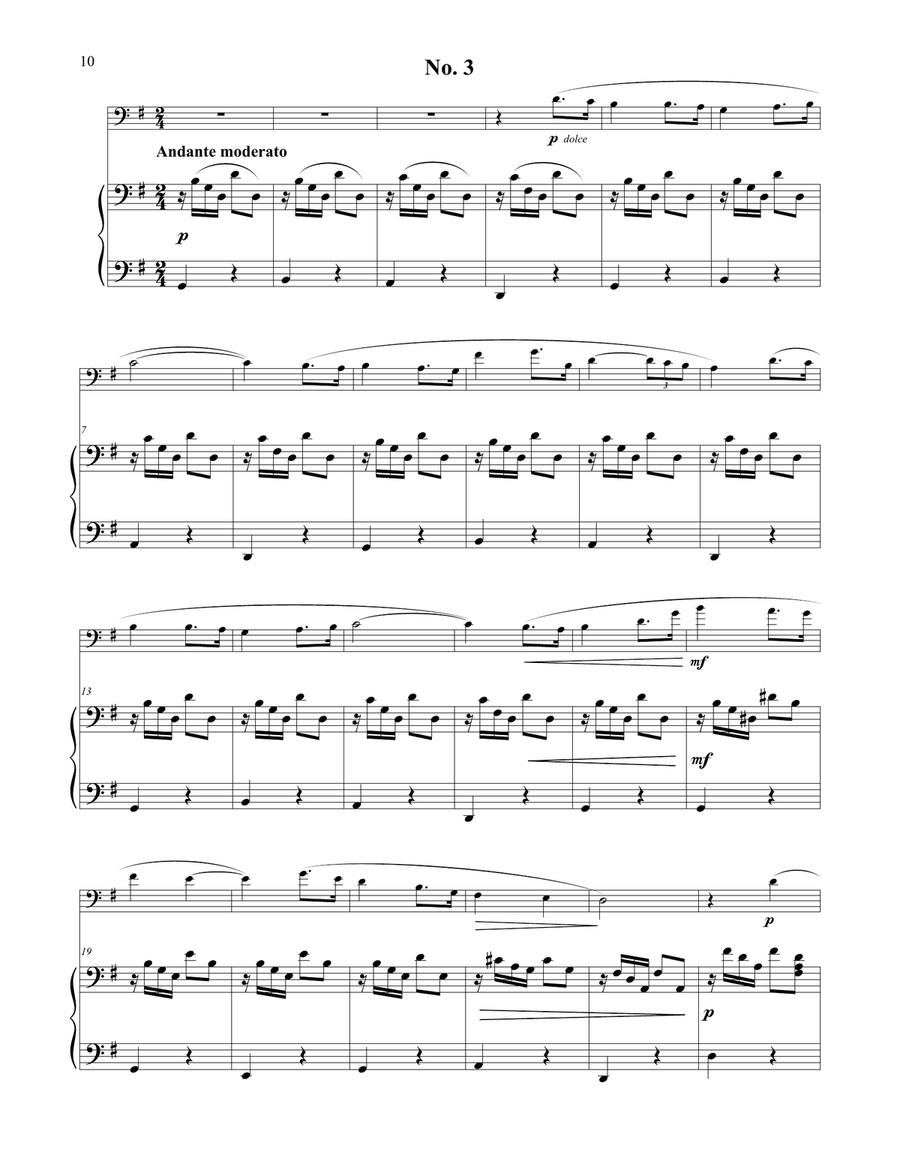 Three Romances Without Words Opus 17 for Euphonium and Piano Euphonium scores gallery preview page 6