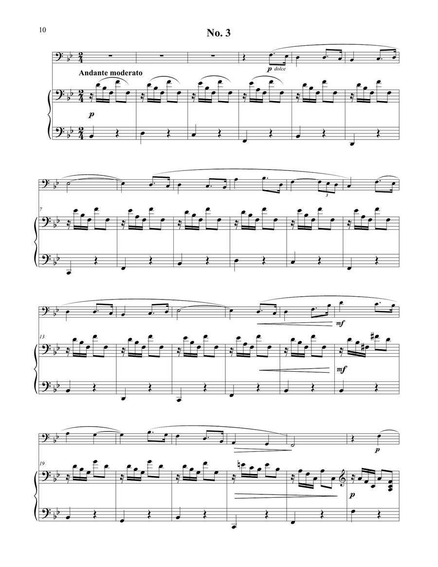 Three Romances Without Words Opus 17 for Tuba or Bass Trombone & Piano Trombone scores gallery preview page 6