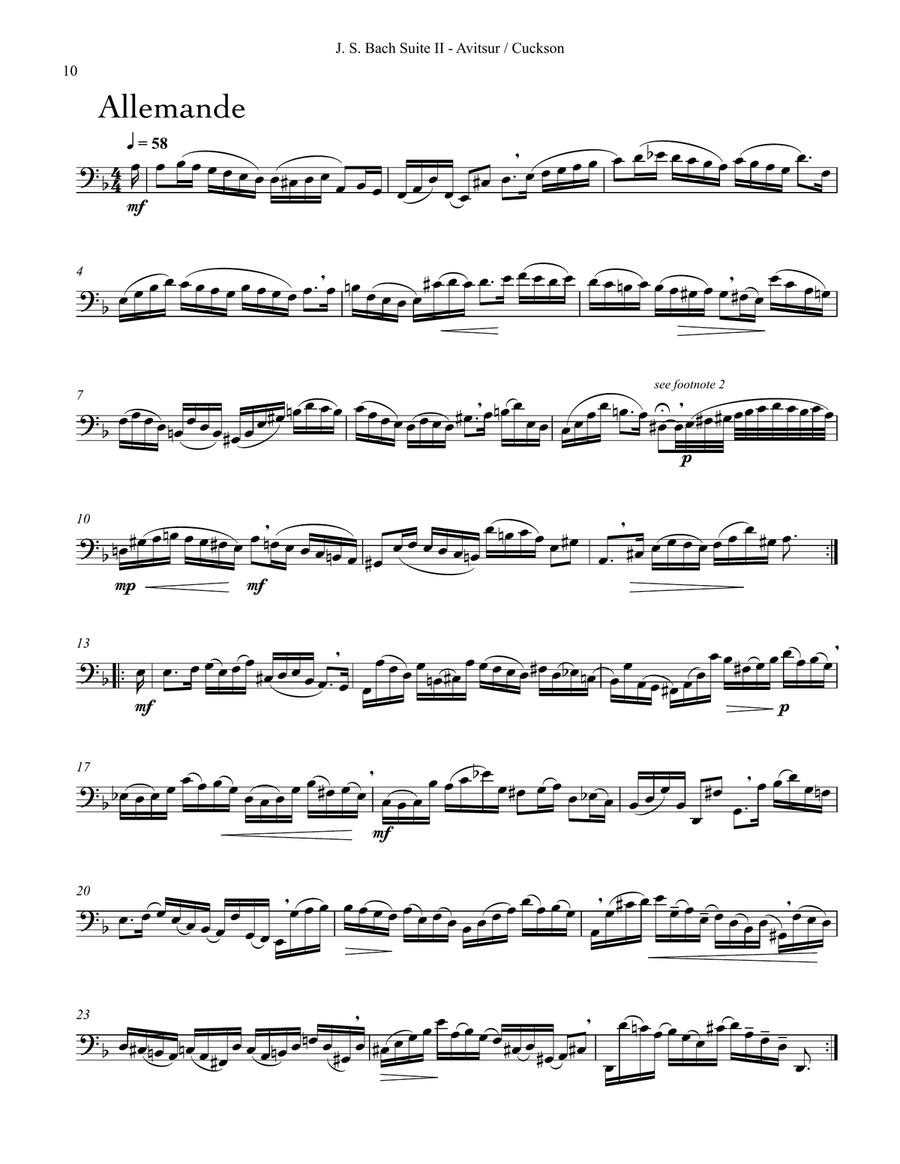 Suites I-IV for Unaccompanied Cello / Performance edition for Trombone Trombone scores gallery preview page 6