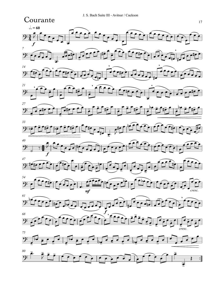 Suites I-IV for Unaccompanied Cello / Performance edition for Trombone Trombone scores gallery preview page 7