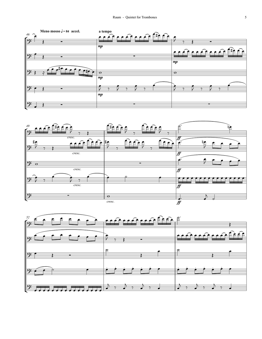 Quintet for Trombones Quintet for Trombones Trombone scores gallery preview page 3