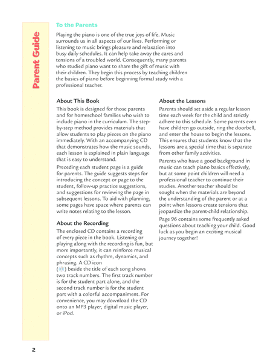 Alfred's Teach Your Child to Play Piano, Book 1 Piano Method scores gallery preview page 2