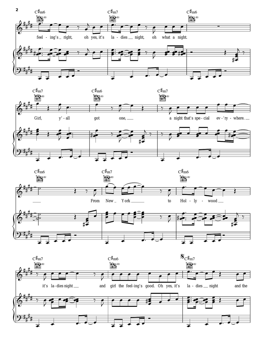 Ladies Night Ladies Night Piano, Vocal, Guitar scores gallery preview page 2