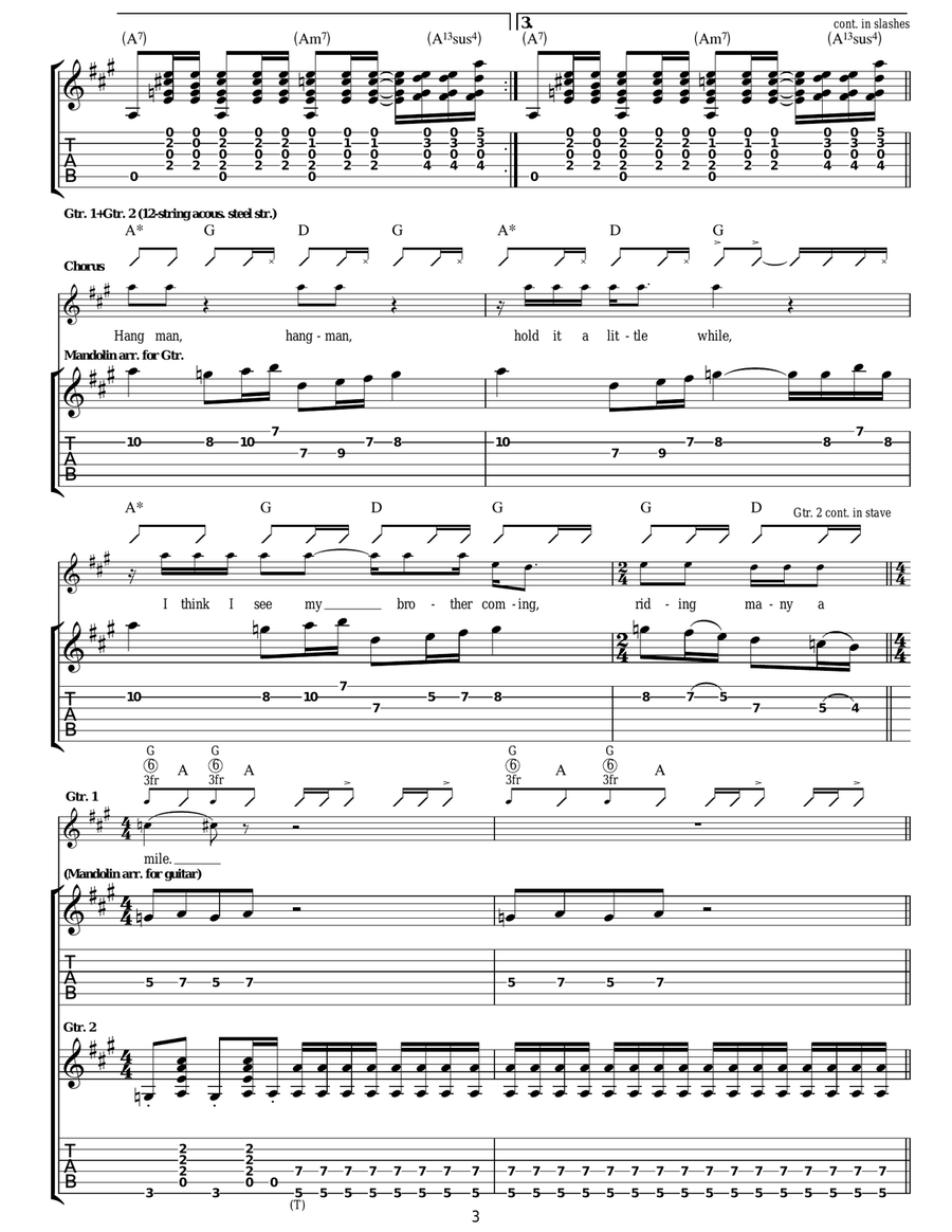 Gallows Pole Gallows Pole Guitar Tablature scores gallery preview page 3