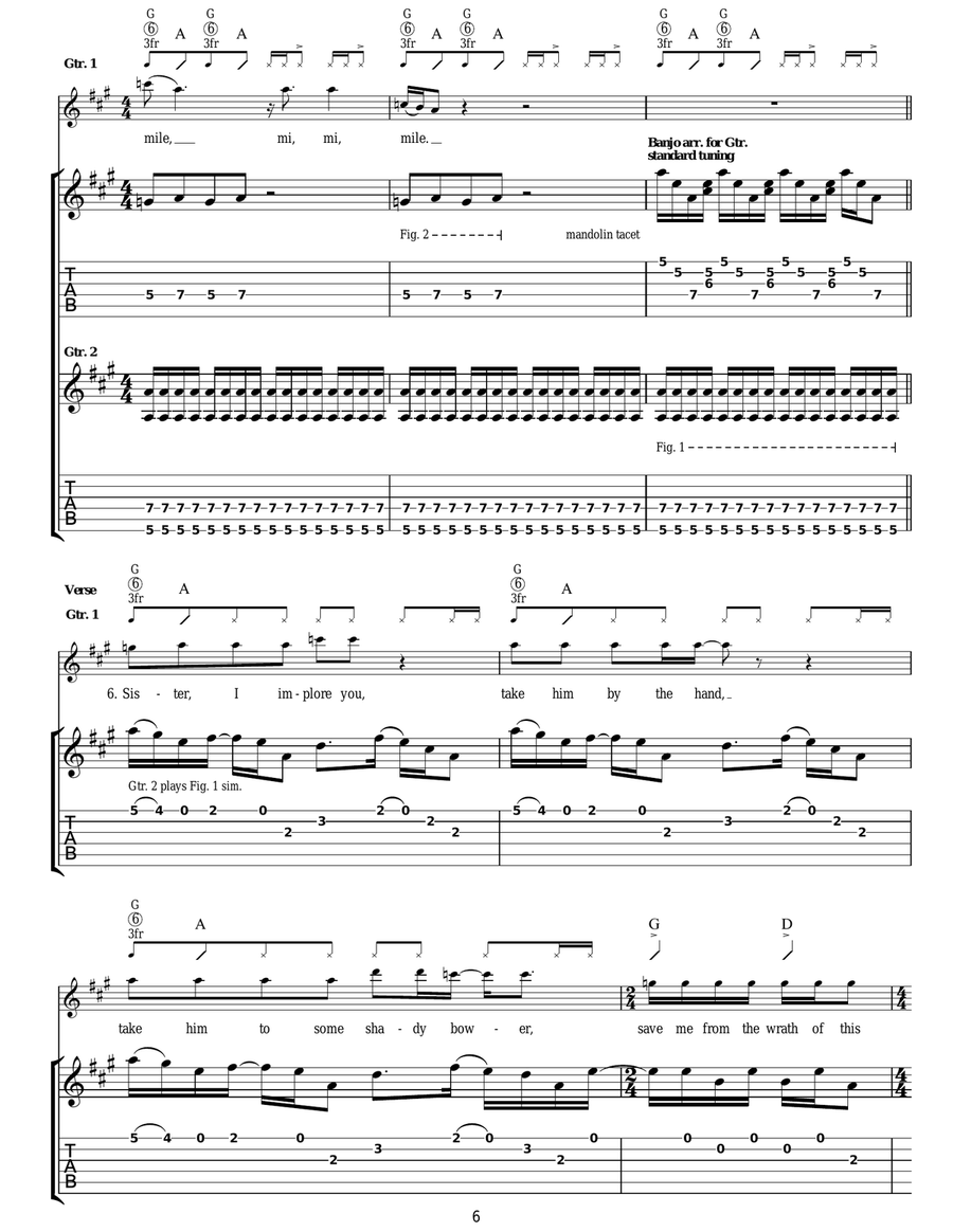 Gallows Pole Gallows Pole Guitar Tablature scores gallery preview page 6