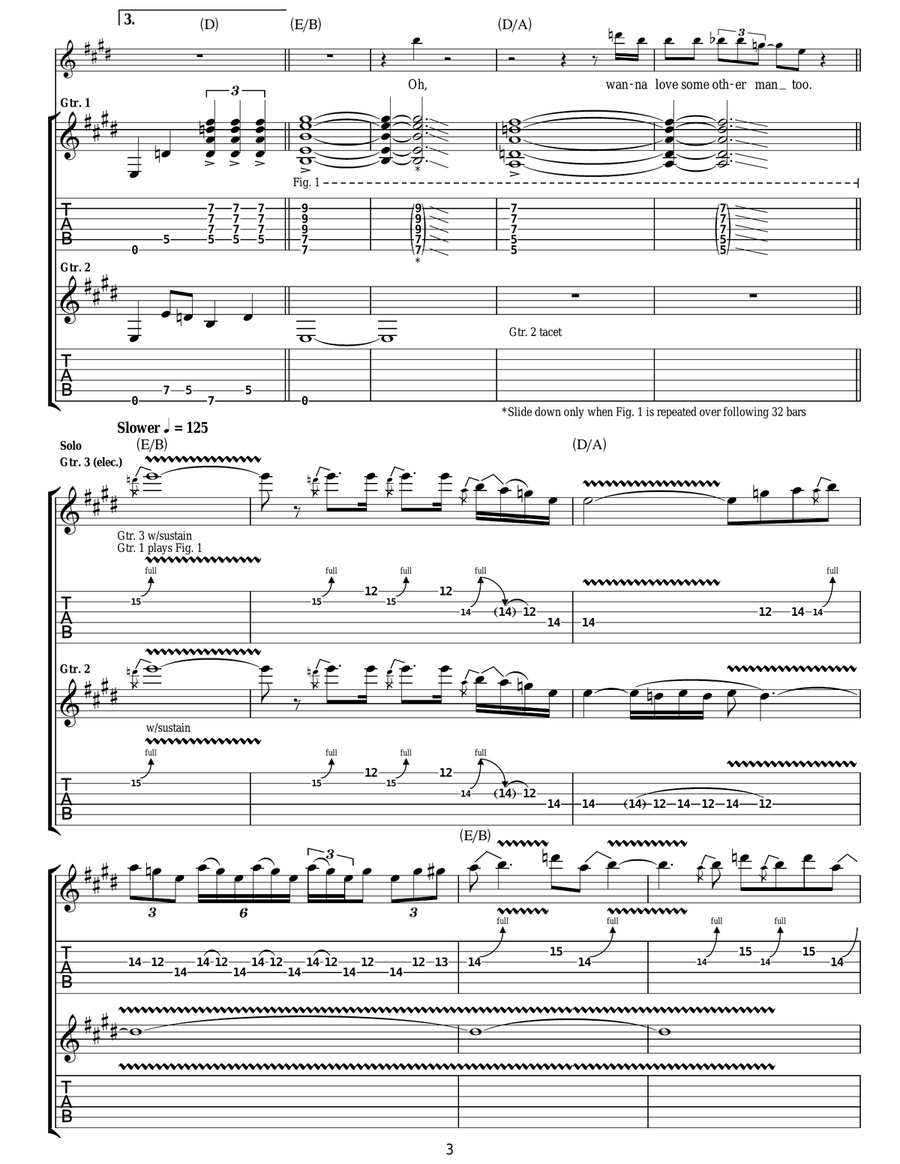 How Many More Times Guitar Tablature scores gallery preview page 3