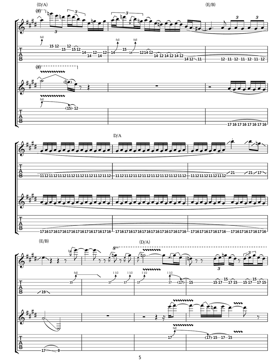 How Many More Times Guitar Tablature scores gallery preview page 5