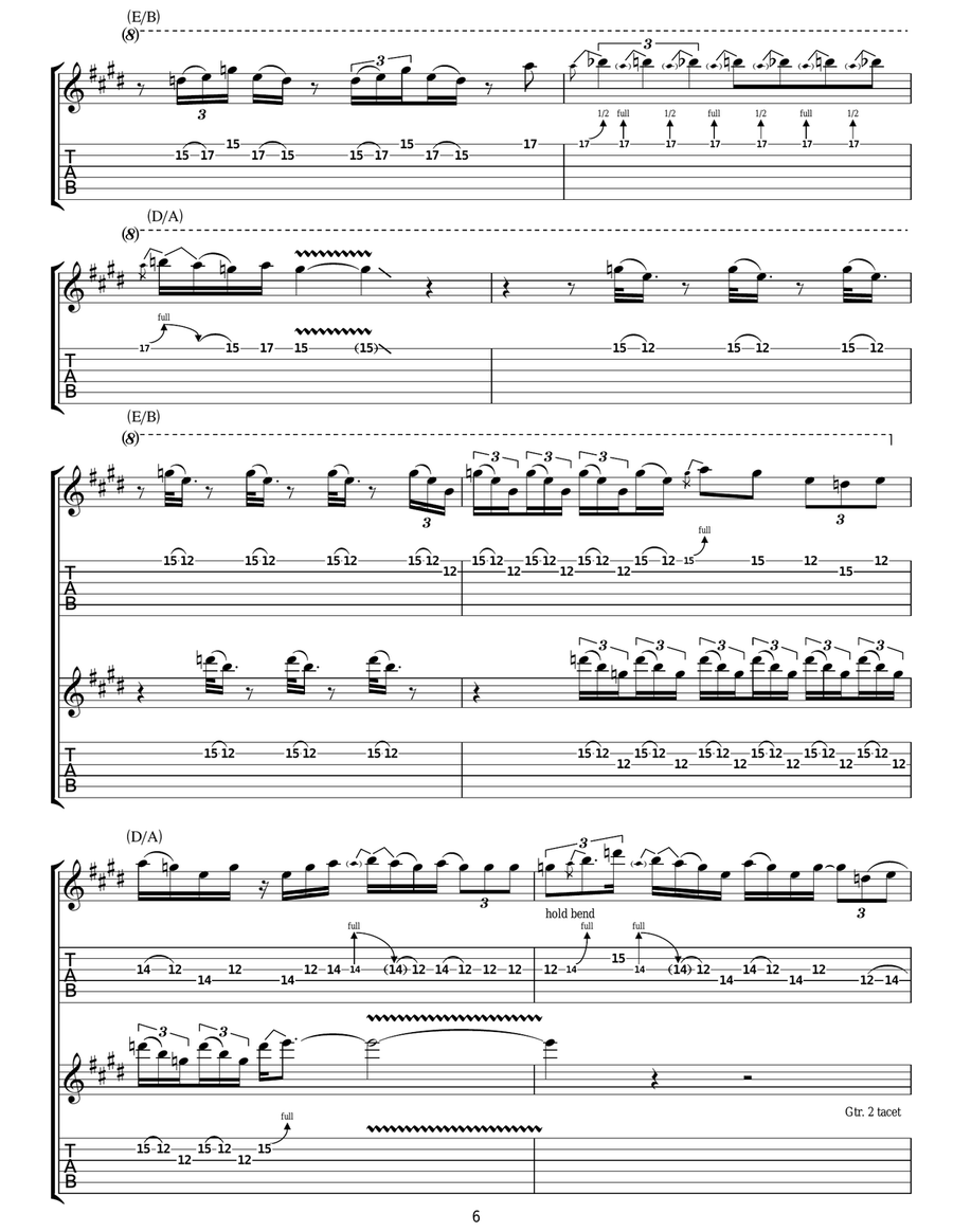 How Many More Times Guitar Tablature scores gallery preview page 6