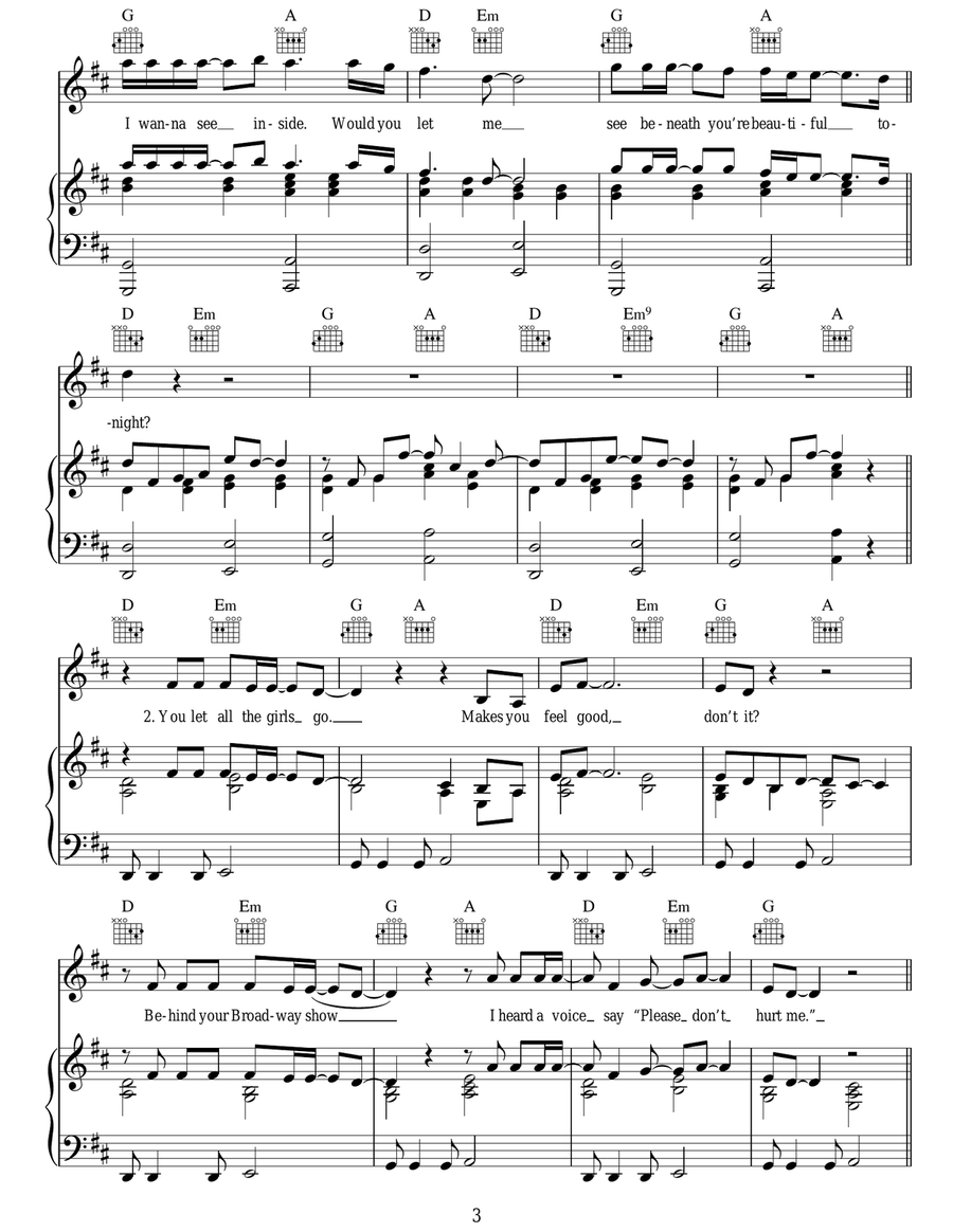 Beneath Your Beautiful Beneath Your Beautiful Acoustic Guitar scores gallery preview page 3