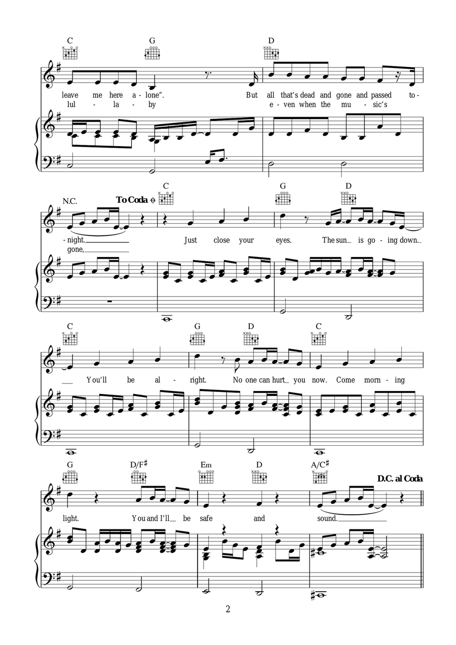 Safe & Sound (feat. The Civil Wars) (from The Hunger Games) Acoustic Guitar scores gallery preview page 2