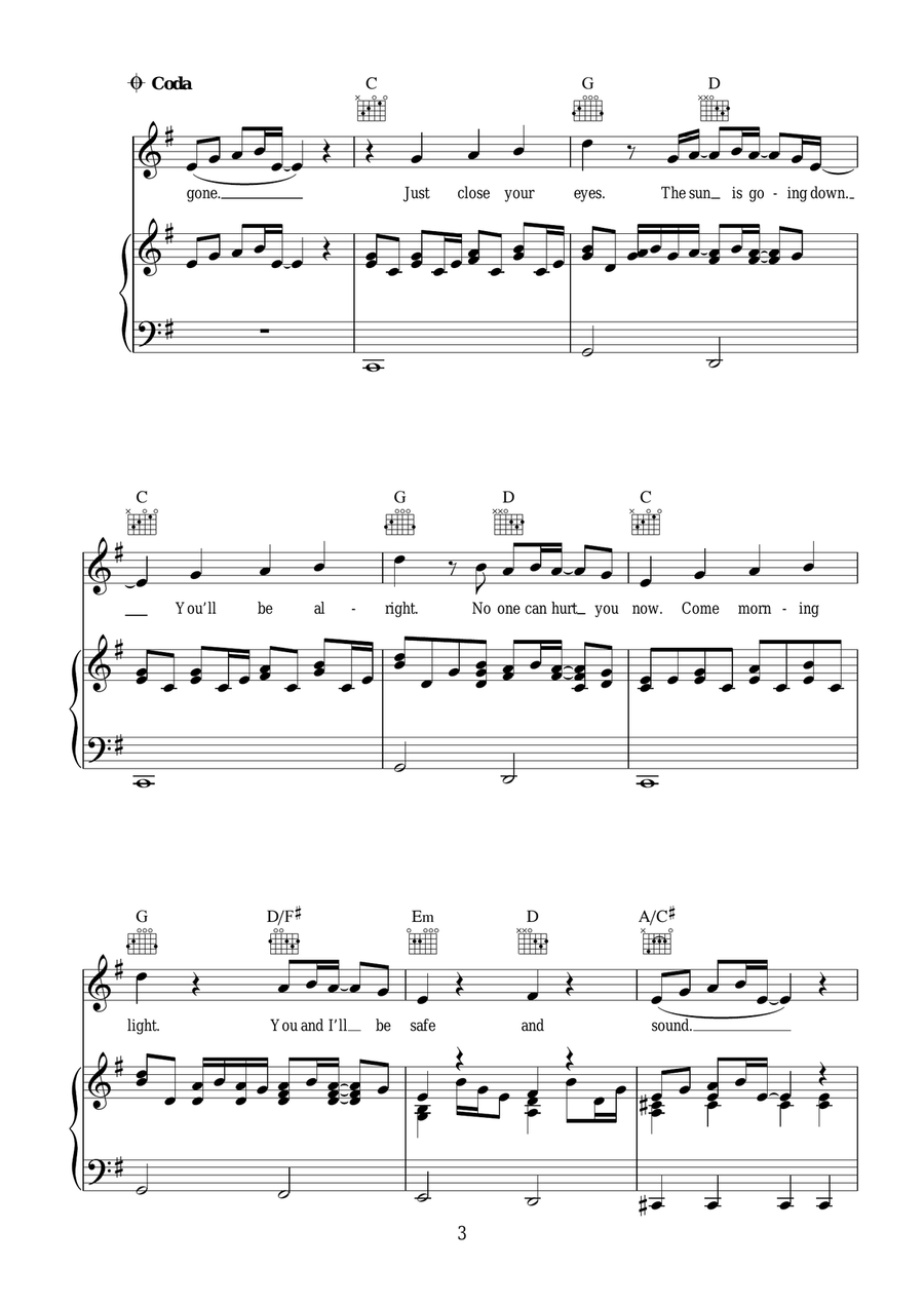 Safe & Sound (feat. The Civil Wars) (from The Hunger Games) Acoustic Guitar scores gallery preview page 3