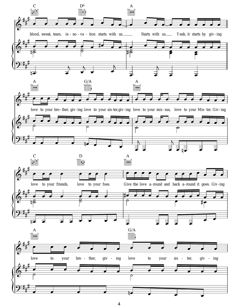 Give The Love Around Give The Love Around Acoustic Guitar scores gallery preview page 4