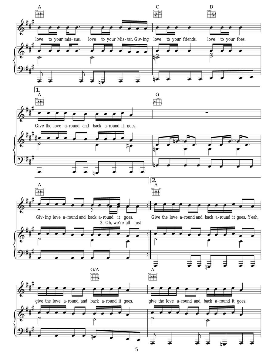 Give The Love Around Give The Love Around Acoustic Guitar scores gallery preview page 5