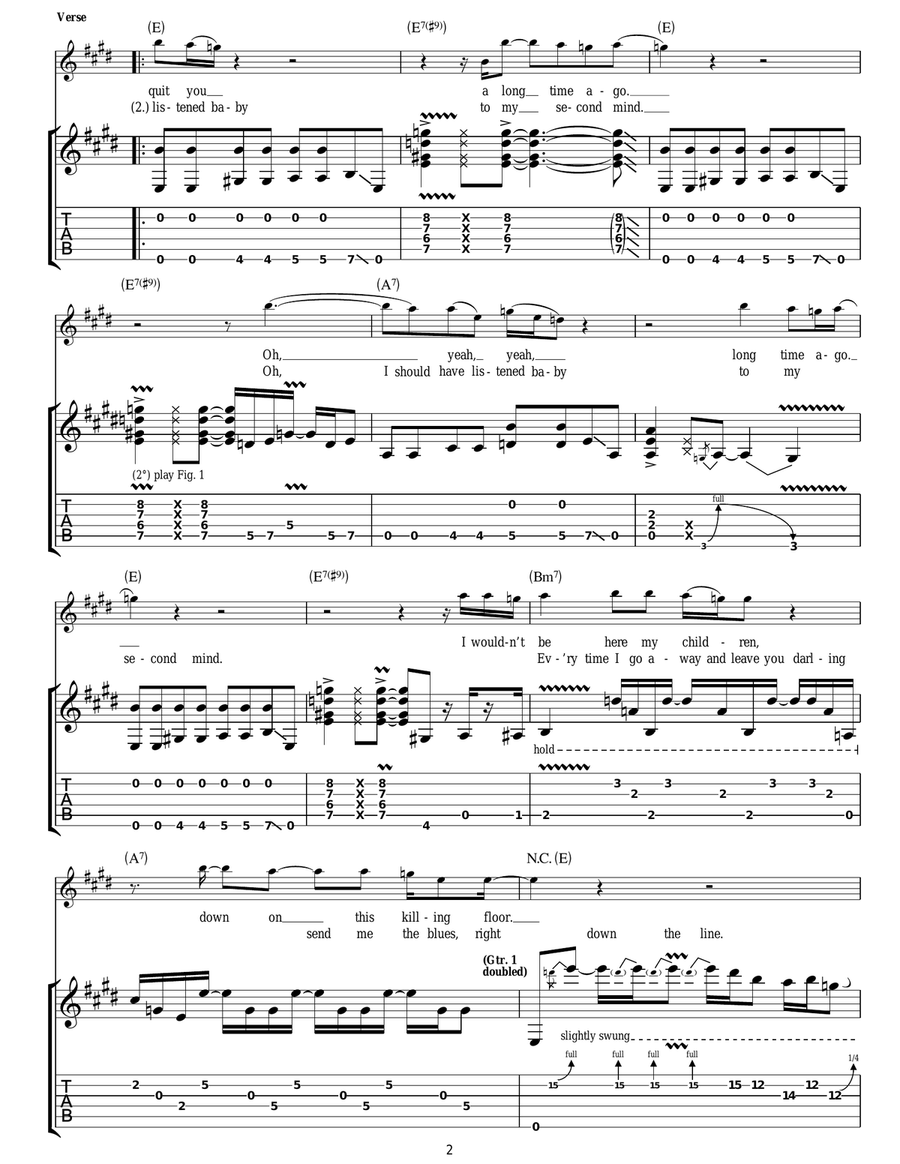The Lemon Song The Lemon Song Guitar Tablature scores gallery preview page 2