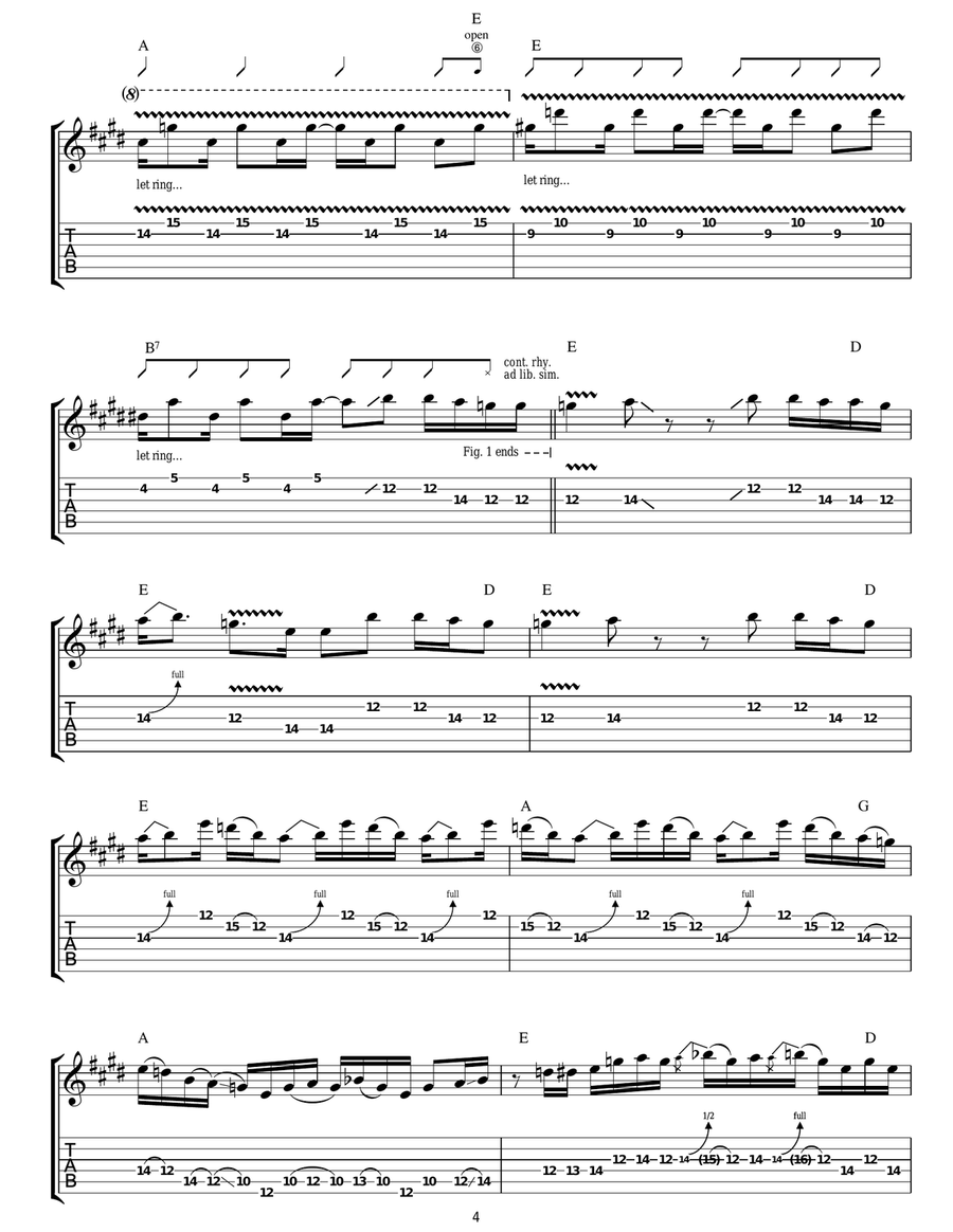 The Lemon Song The Lemon Song Guitar Tablature scores gallery preview page 4