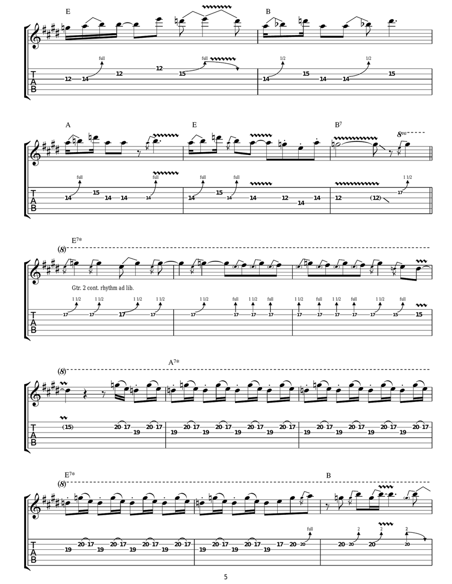 The Lemon Song The Lemon Song Guitar Tablature scores gallery preview page 5