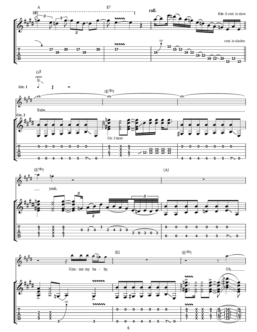 The Lemon Song The Lemon Song Guitar Tablature scores gallery preview page 6