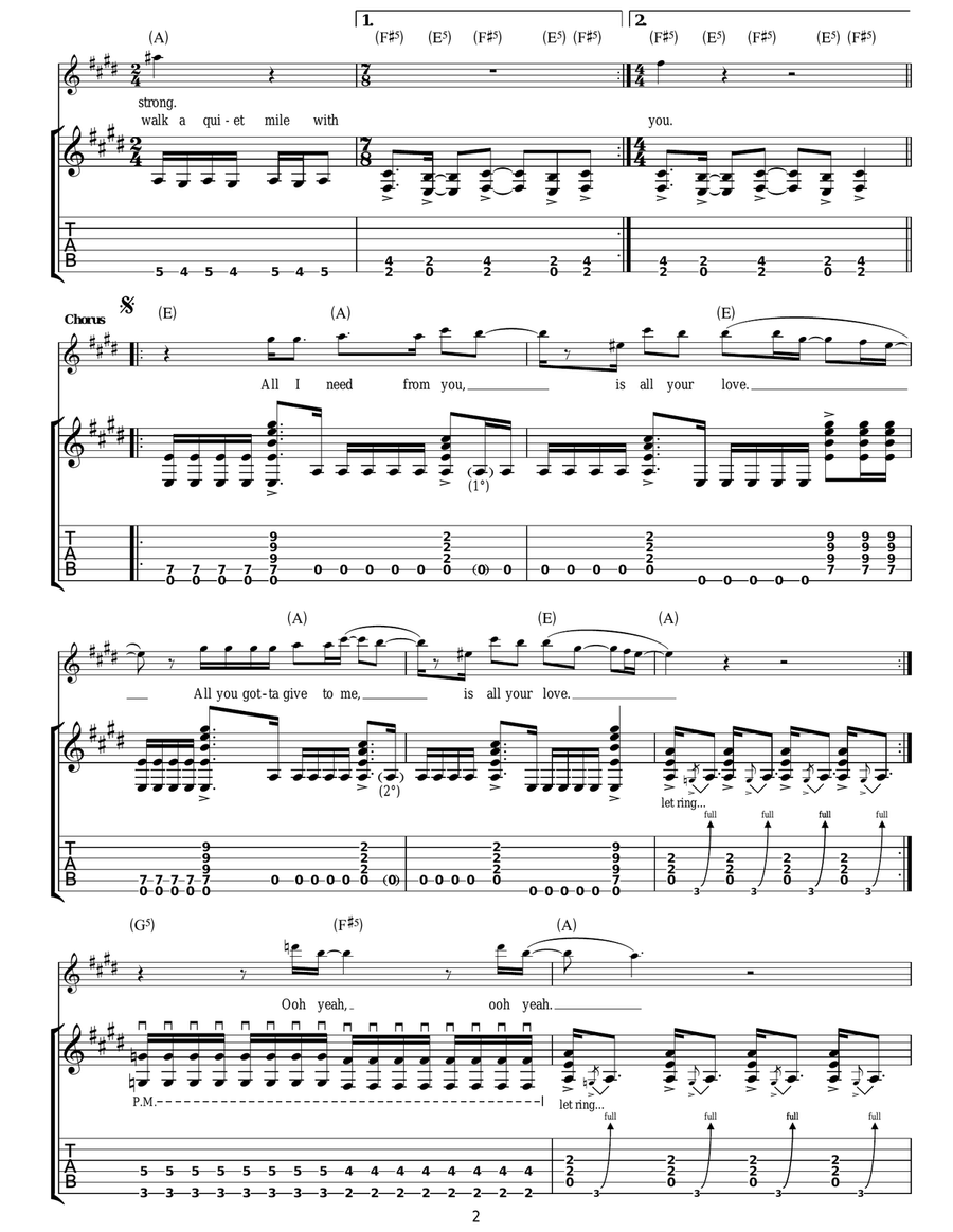 Out On The Tiles Out On The Tiles Guitar Tablature scores gallery preview page 2
