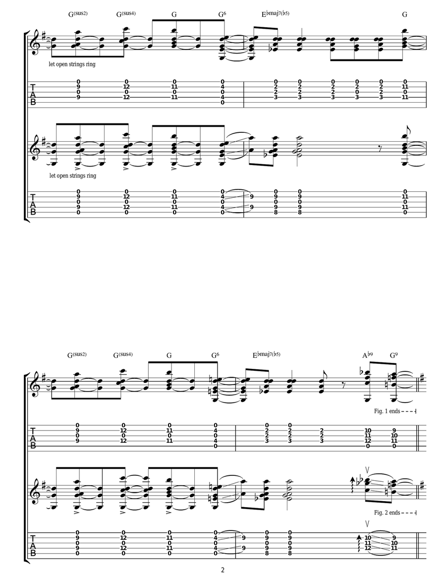 The Rain Song Guitar Tablature scores gallery preview page 2