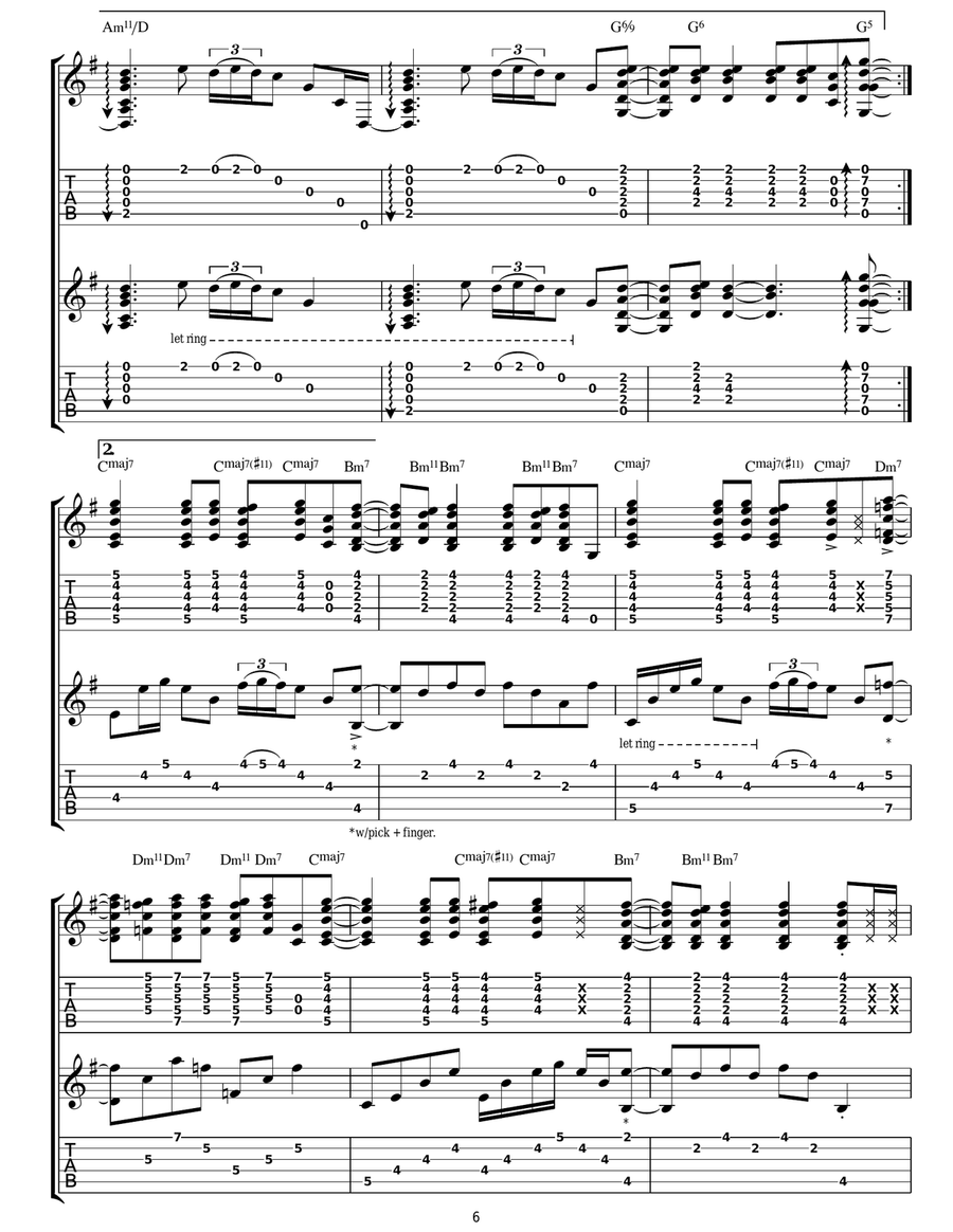 The Rain Song Guitar Tablature scores gallery preview page 6