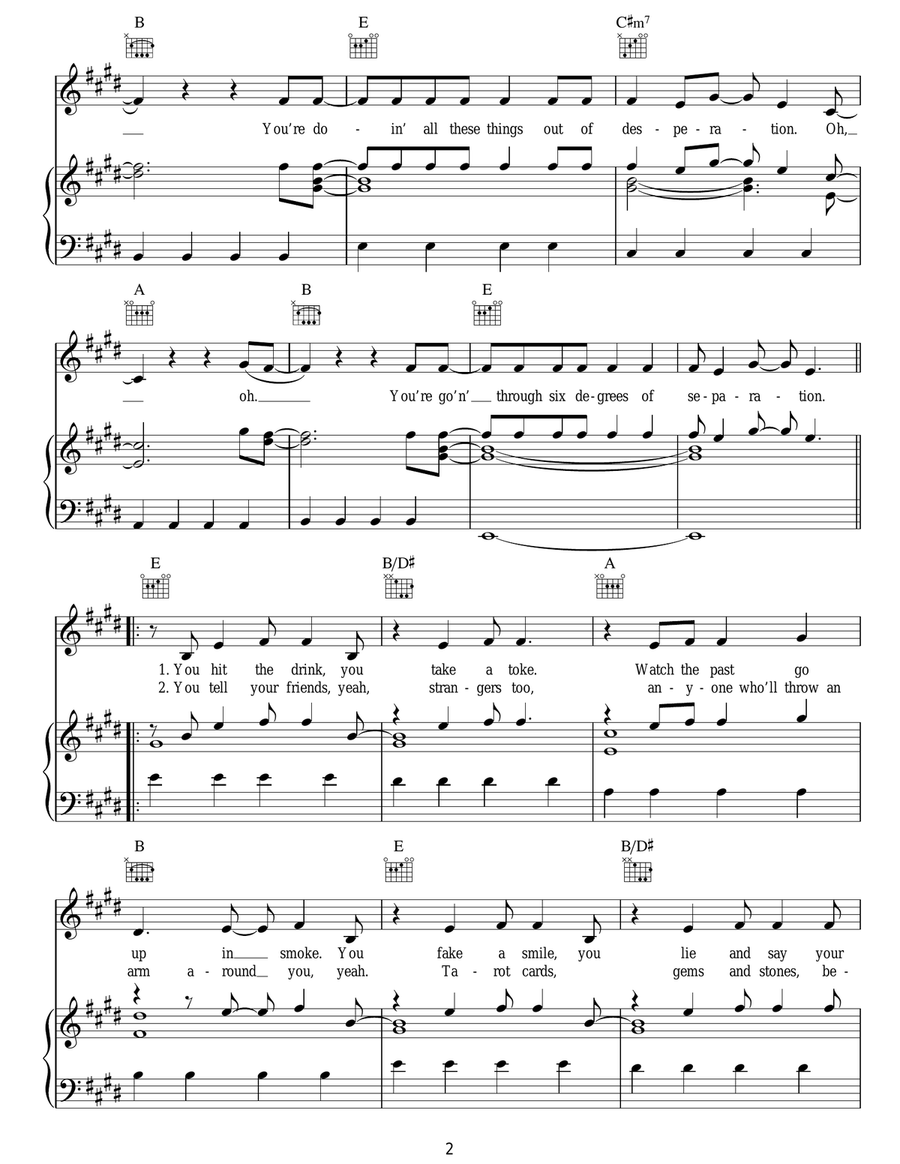 Six Degrees Of Separation Acoustic Guitar scores gallery preview page 2