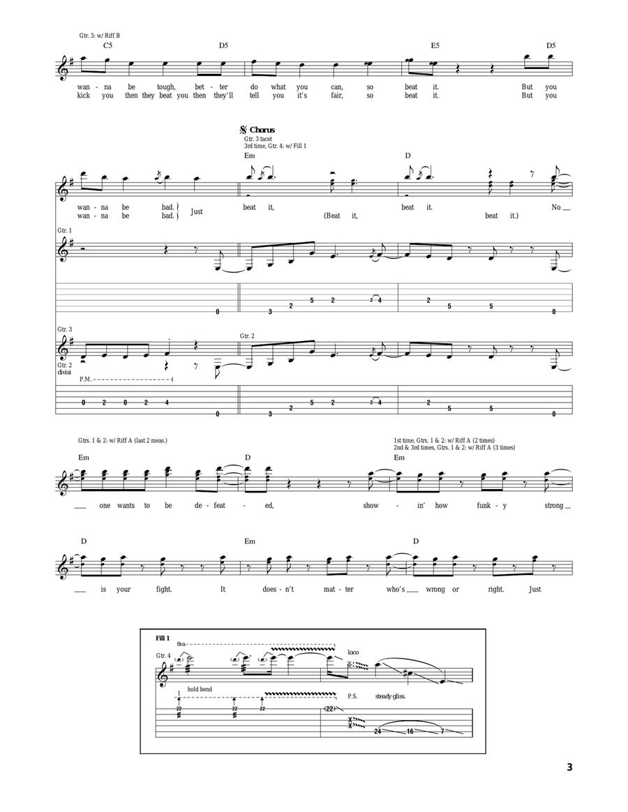 Beat It Beat It Acoustic Guitar scores gallery preview page 3