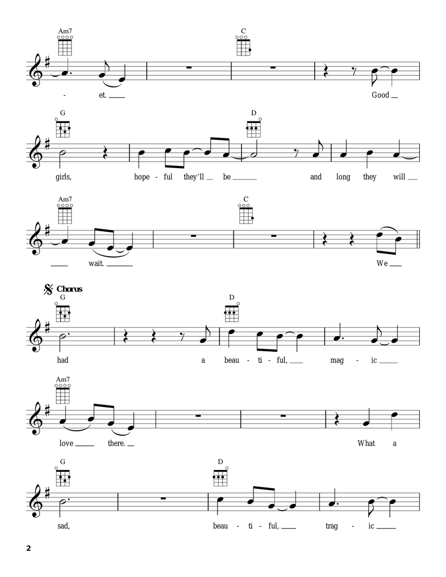 Sad Beautiful Tragic Sad Beautiful Tragic Ukulele scores gallery preview page 2