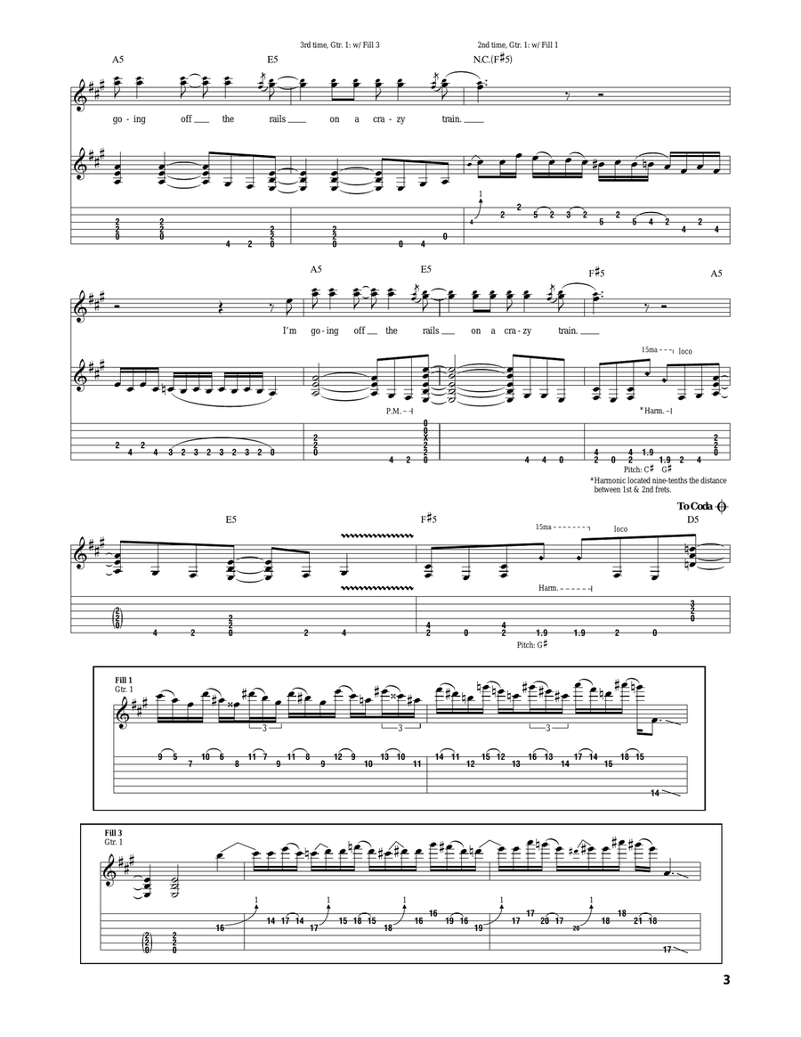 Crazy Train Crazy Train Acoustic Guitar scores gallery preview page 3