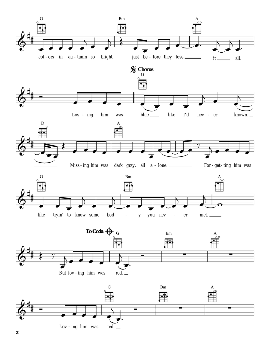 Red Red Ukulele scores gallery preview page 2