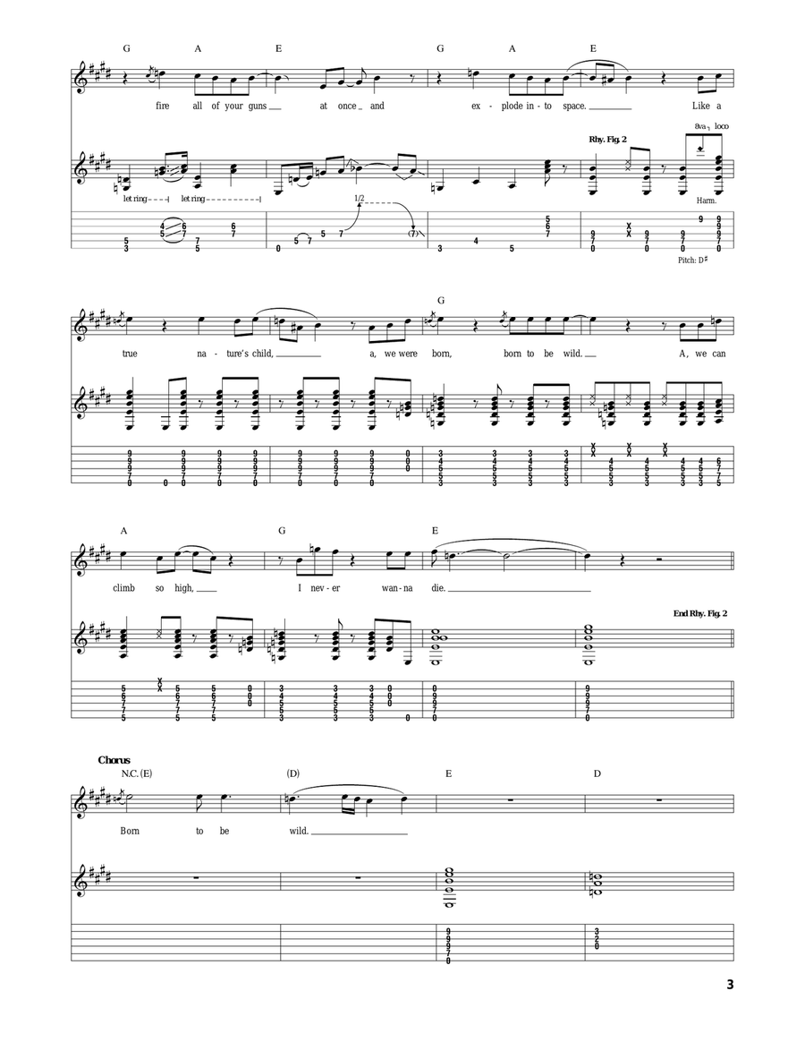 Born To Be Wild Born To Be Wild Acoustic Guitar scores gallery preview page 3