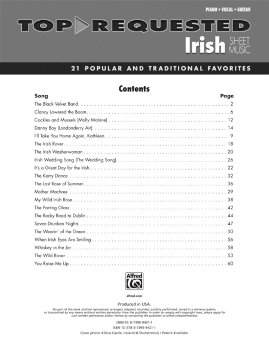 Top-Requested Irish Sheet Music Piano, Vocal, Guitar scores gallery preview page 2