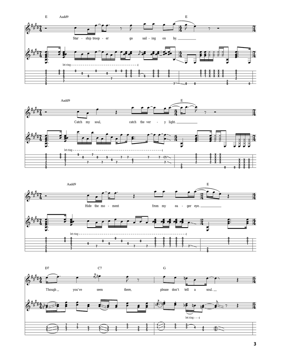 Starship Trooper Starship Trooper Acoustic Guitar scores gallery preview page 3