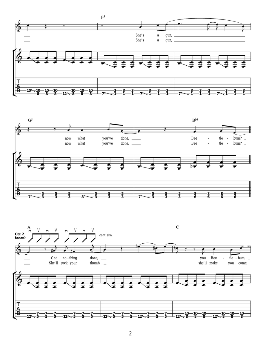 Beetlebum Beetlebum Acoustic Guitar scores gallery preview page 2