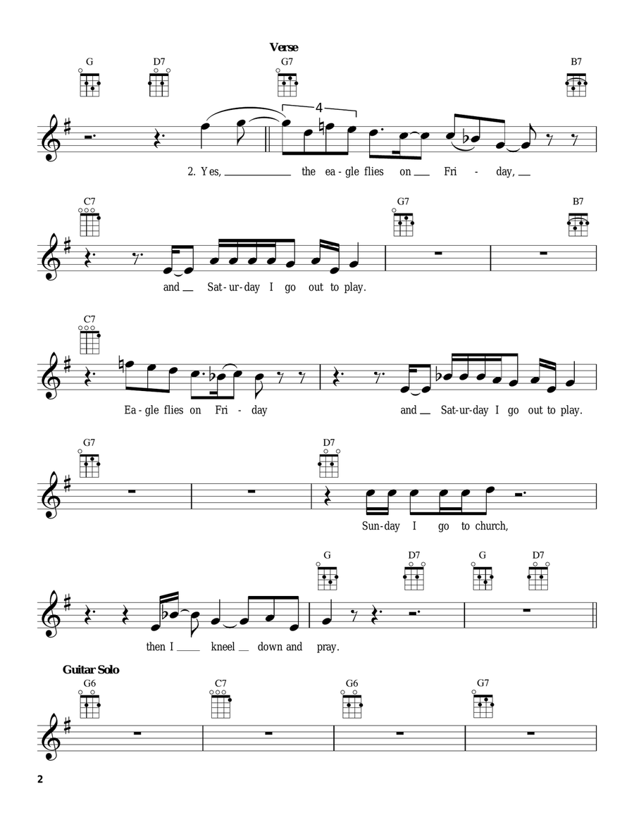 (They Call It) Stormy Monday (Stormy Monday Blues) Ukulele scores gallery preview page 2