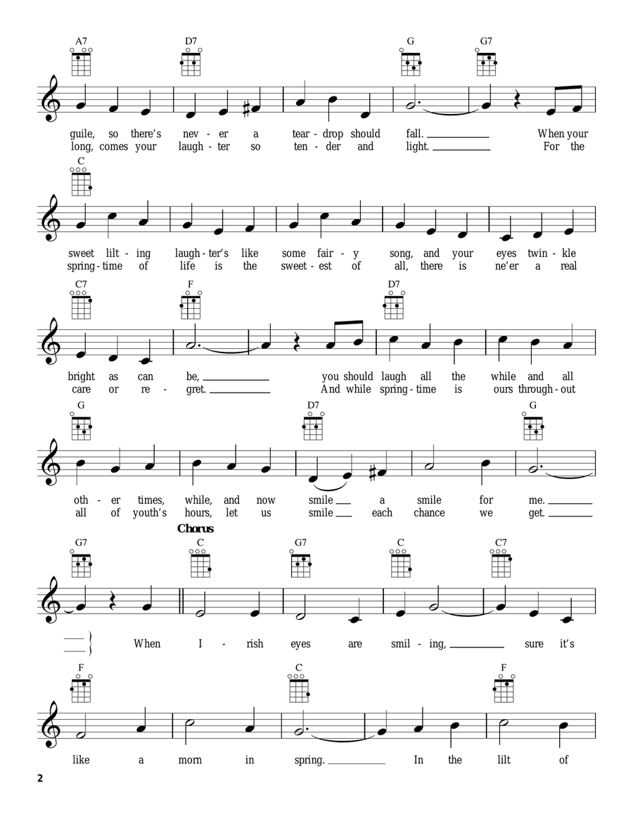 When Irish Eyes Are Smiling Ukulele scores gallery preview page 2