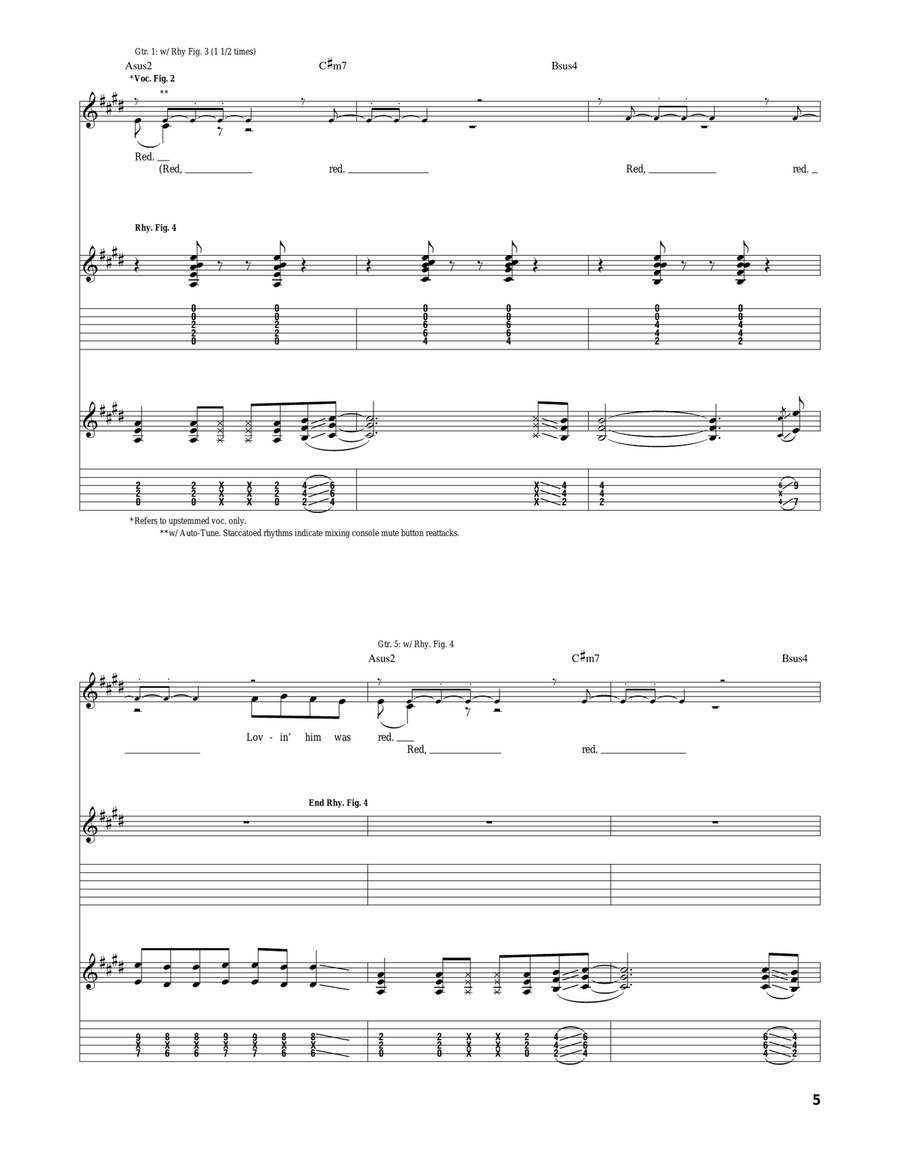 Red Red Acoustic Guitar scores gallery preview page 5
