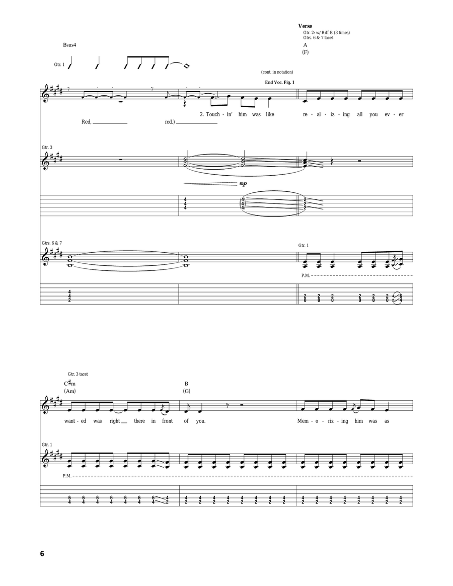 Red Red Acoustic Guitar scores gallery preview page 6