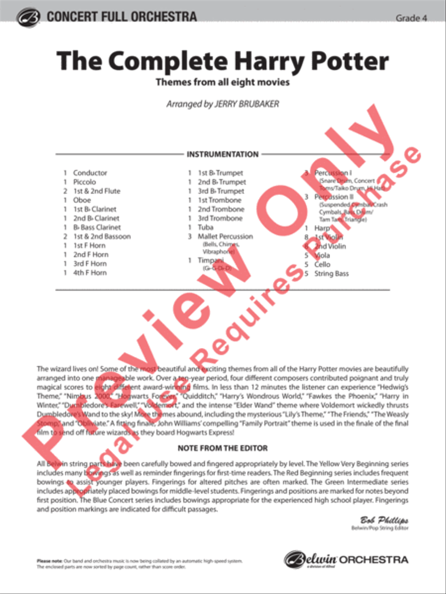 The Complete Harry Potter Full Orchestra scores gallery preview page 2