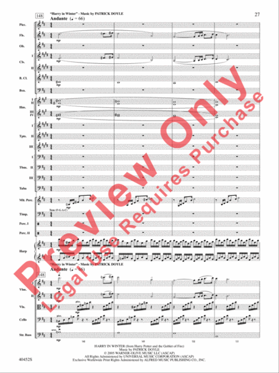 The Complete Harry Potter Full Orchestra scores gallery preview page 28