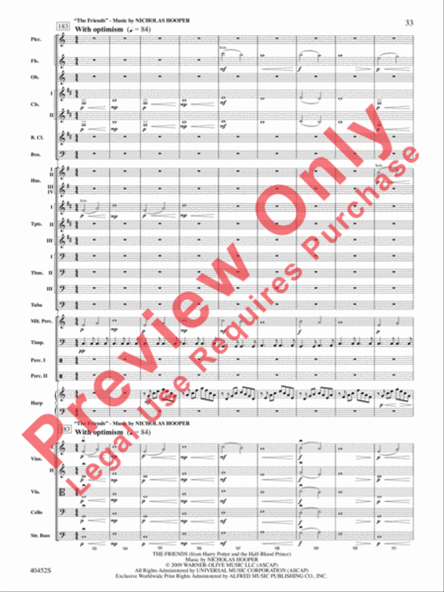 The Complete Harry Potter Full Orchestra scores gallery preview page 34