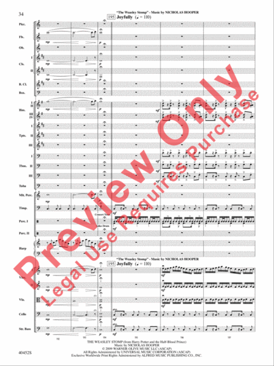 The Complete Harry Potter Full Orchestra scores gallery preview page 35