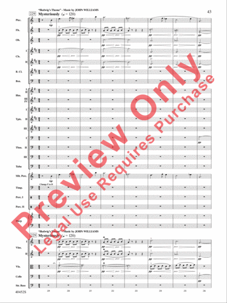 The Complete Harry Potter Full Orchestra scores gallery preview page 44