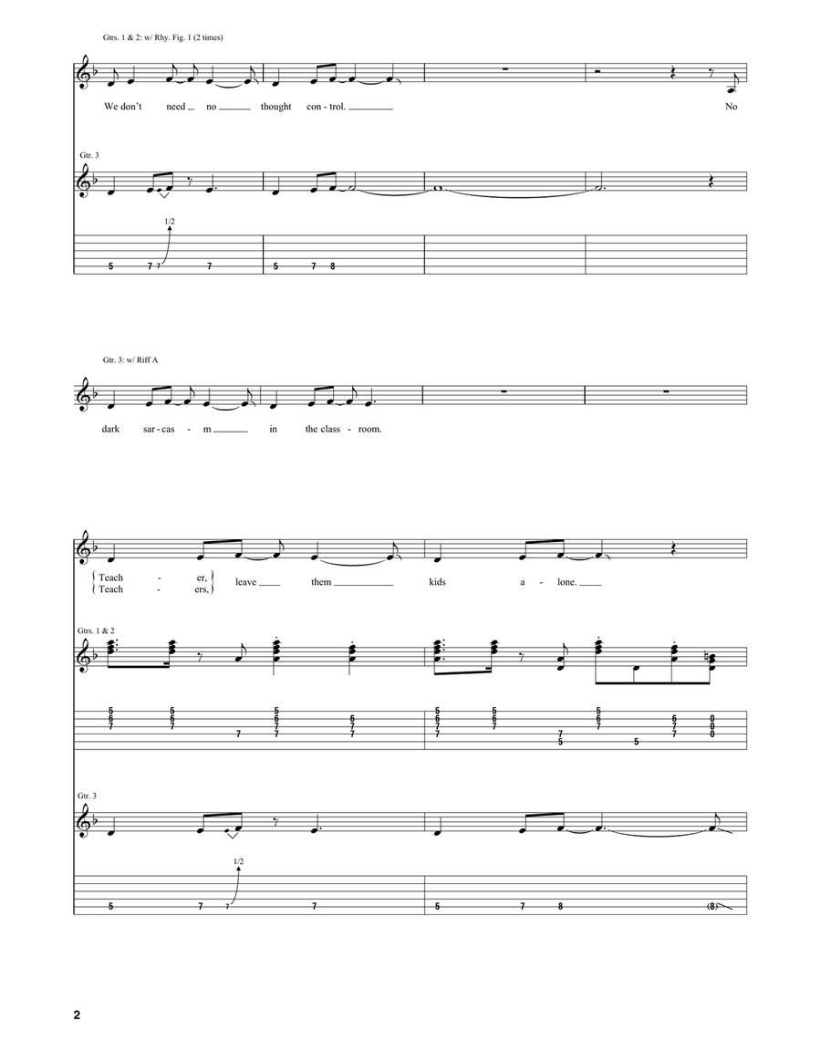 Another Brick In The Wall, Part 2 Acoustic Guitar scores gallery preview page 2